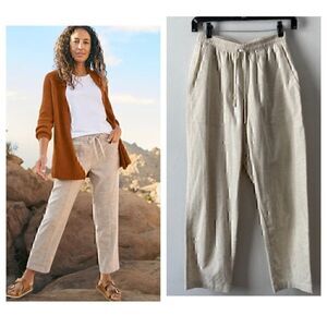 NWT Anthro Charlie Holiday Size 8 Dalia Linen/Cotton Beach Pants